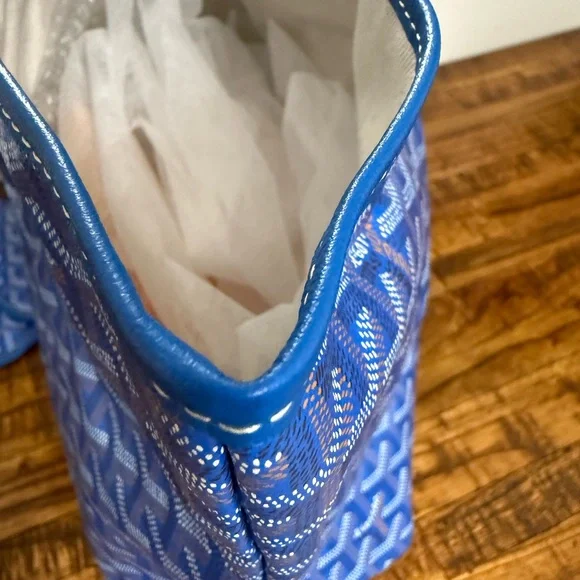 Goyard Blue Saint Louis Tote PM with Matching Pouch - Picture 7 of 13